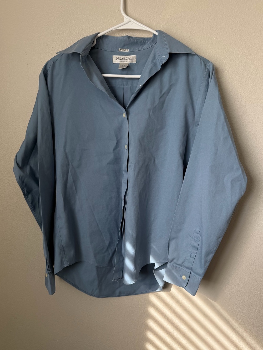 Women’s Brooks Brothers Cotton Non-Iron Button-up Blue Size 8 Office Minimalist - Picture 2 of 4